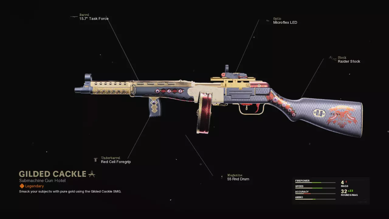 Gilded Cackle - COD Warzone and Black Ops Cold War Weapon Blueprint | Call of Duty
