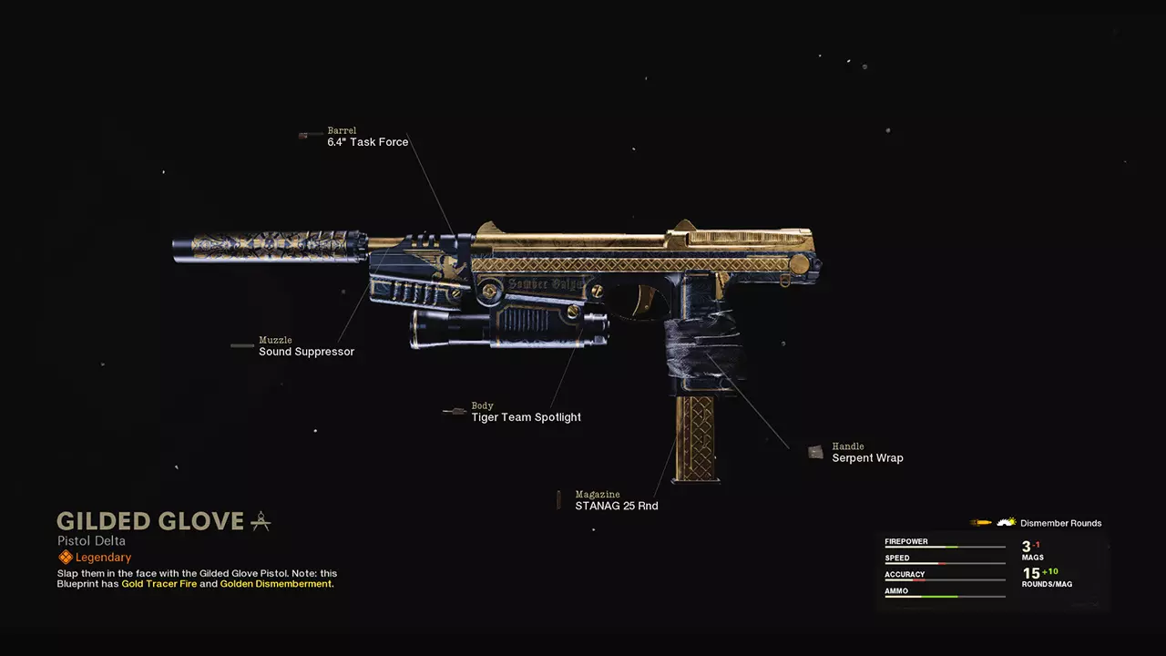 Gilded Glove - COD Warzone and Black Ops Cold War Weapon Blueprint | Call of Duty Gilded Glove - COD Warzone and Black Ops Cold War Weapon Blueprint | Call of Duty