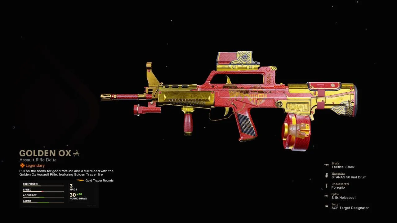 Golden Ox - COD Warzone and Black Ops Cold War Weapon Blueprint | Call of Duty