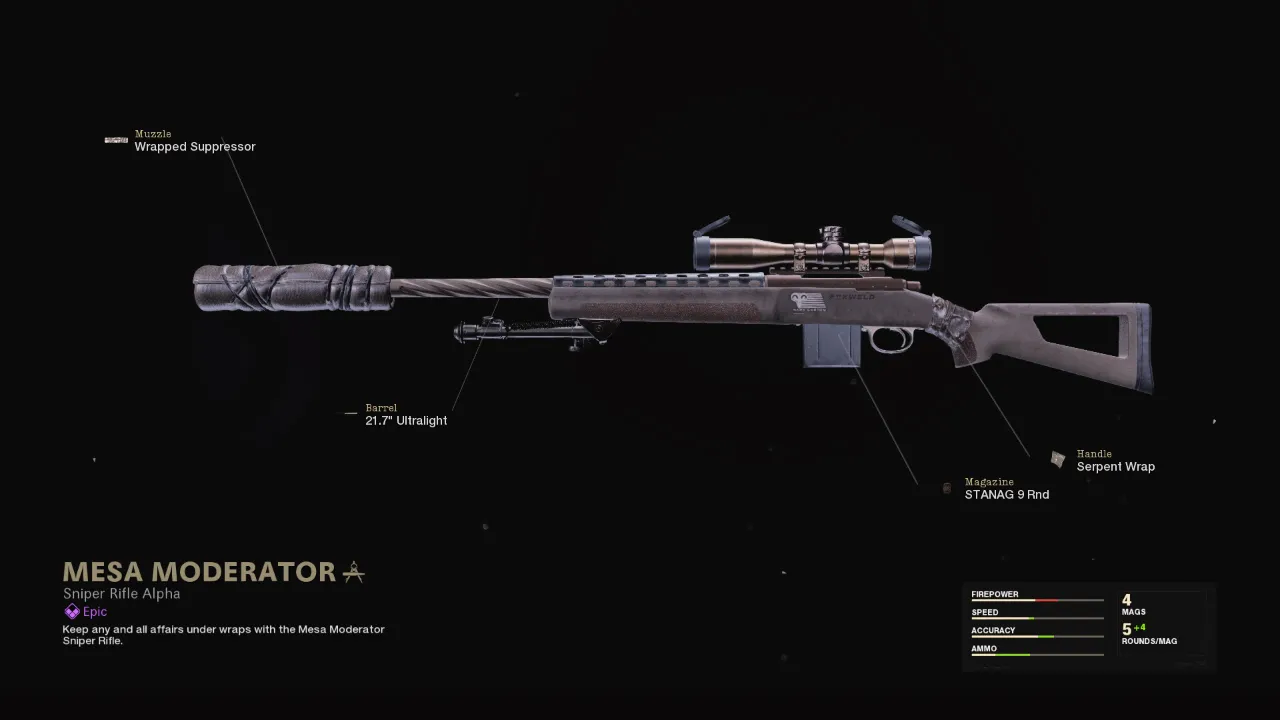 Mesa Moderator - COD Warzone and Black Ops Cold War Weapon Blueprint | Call of Duty Mesa Moderator - COD Warzone and Black Ops Cold War Weapon Blueprint | Call of Duty