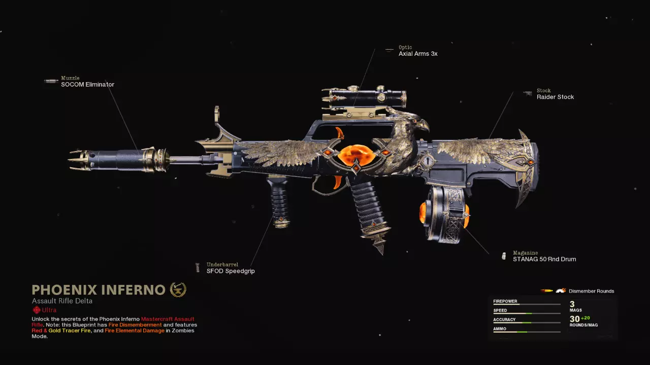 Phoenix Inferno - COD Warzone and Black Ops Cold War Weapon Blueprint | Call of Duty