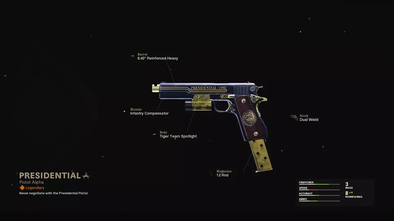 Presidential - COD Warzone and Black Ops Cold War Weapon Blueprint | Call of Duty Presidential - COD Warzone and Black Ops Cold War Weapon Blueprint | Call of Duty
