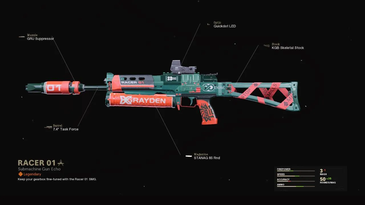 Racer 01 - COD Warzone and Black Ops Cold War Weapon Blueprint | Call of Duty