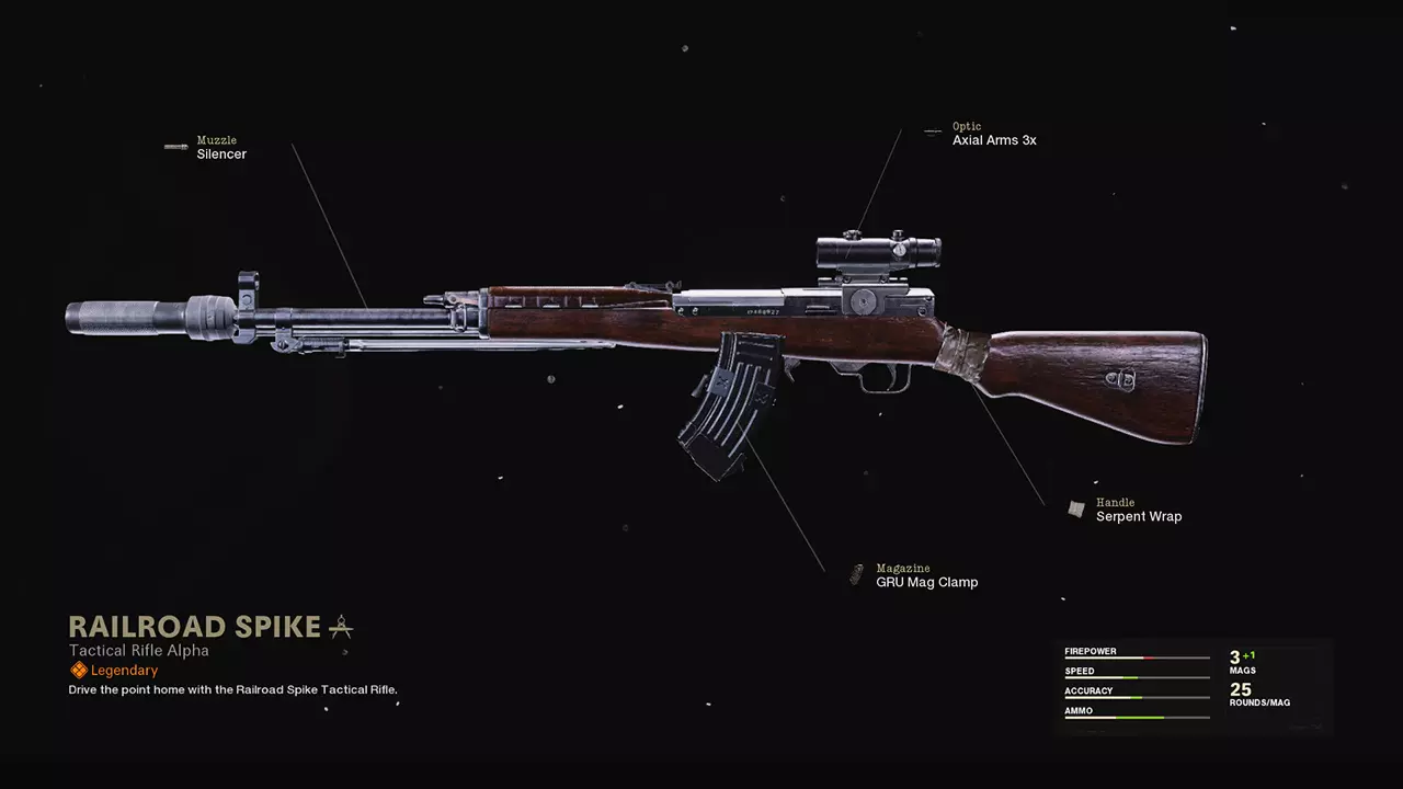 Railroad Spike - COD Warzone and Black Ops Cold War Weapon Blueprint | Call of Duty