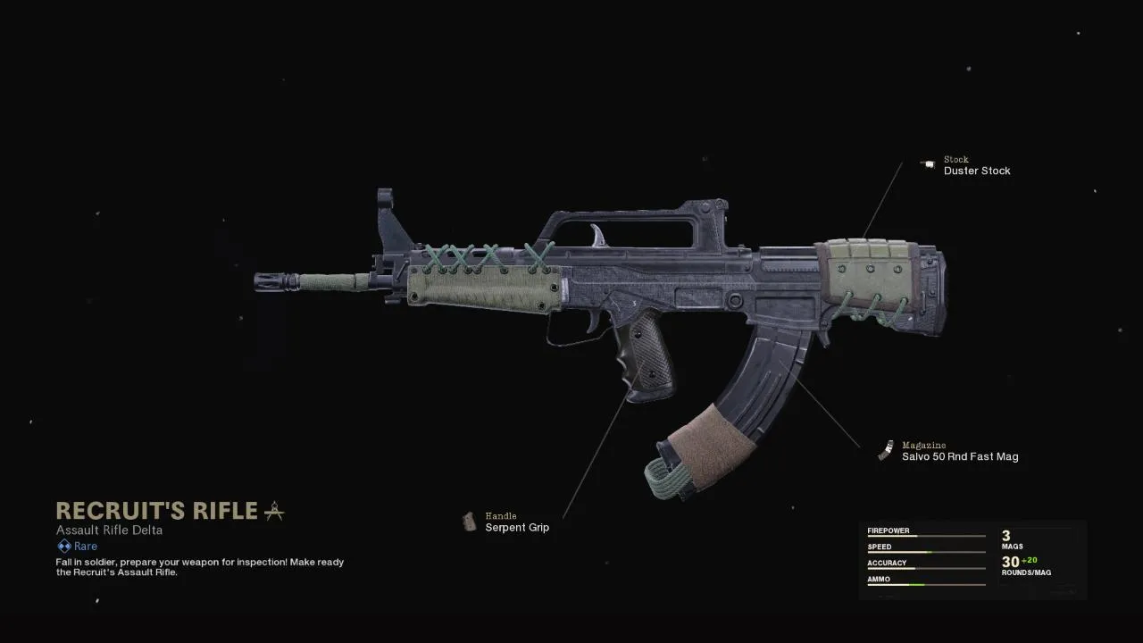 Recruit's Rifle - COD Warzone and Black Ops Cold War Weapon Blueprint | Call of Duty Recruit's Rifle - COD Warzone and Black Ops Cold War Weapon Blueprint | Call of Duty