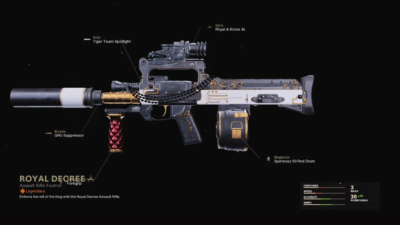 Royal Decree - COD Warzone and Black Ops Cold War Weapon Blueprint | Call of Duty