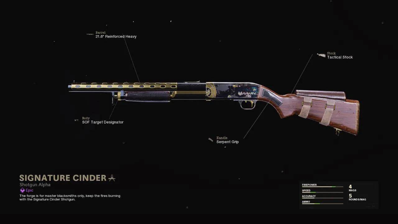 Signature Cinder - COD Warzone and Black Ops Cold War Weapon Blueprint | Call of Duty Signature Cinder - COD Warzone and Black Ops Cold War Weapon Blueprint | Call of Duty