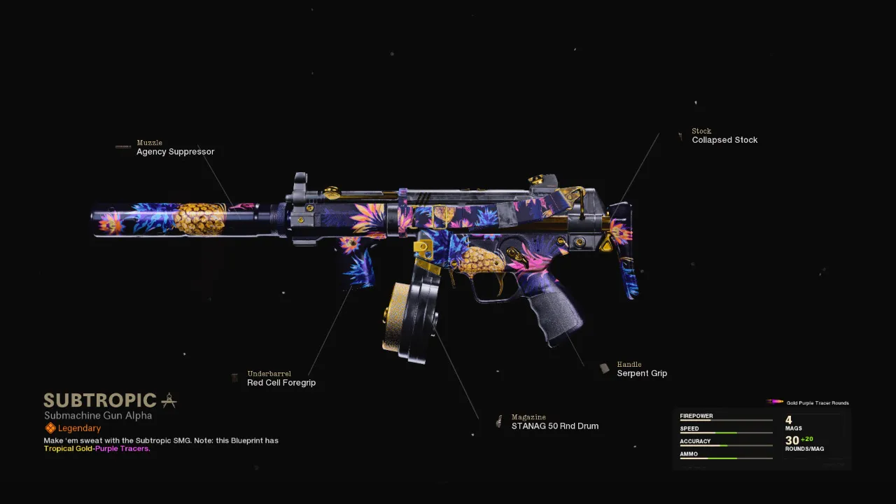 Subtropic - COD Warzone and Black Ops Cold War Weapon Blueprint | Call of Duty Subtropic - COD Warzone and Black Ops Cold War Weapon Blueprint | Call of Duty