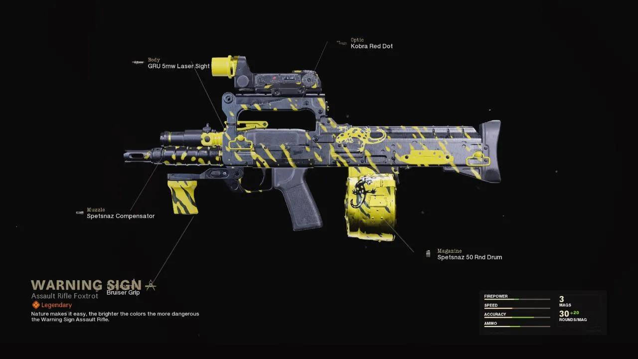 Warning Sign - COD Warzone and Black Ops Cold War Weapon Blueprint | Call of Duty