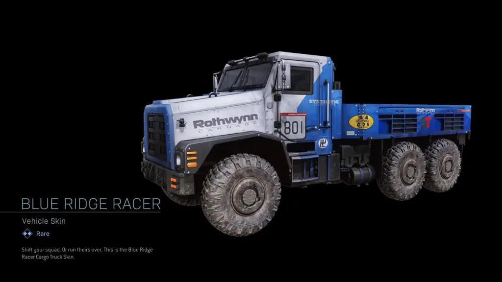 Blue Ridge Racer | Cargo Truck Skin - Vehicle Skin in COD Warzone | Call of Duty