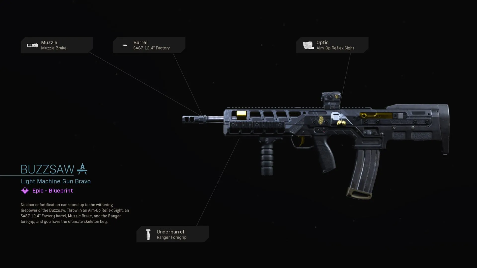 Buzzsaw - COD Warzone and Modern Warfare Weapon Blueprint | Call of Duty Buzzsaw - COD Warzone and Modern Warfare Weapon Blueprint | Call of Duty