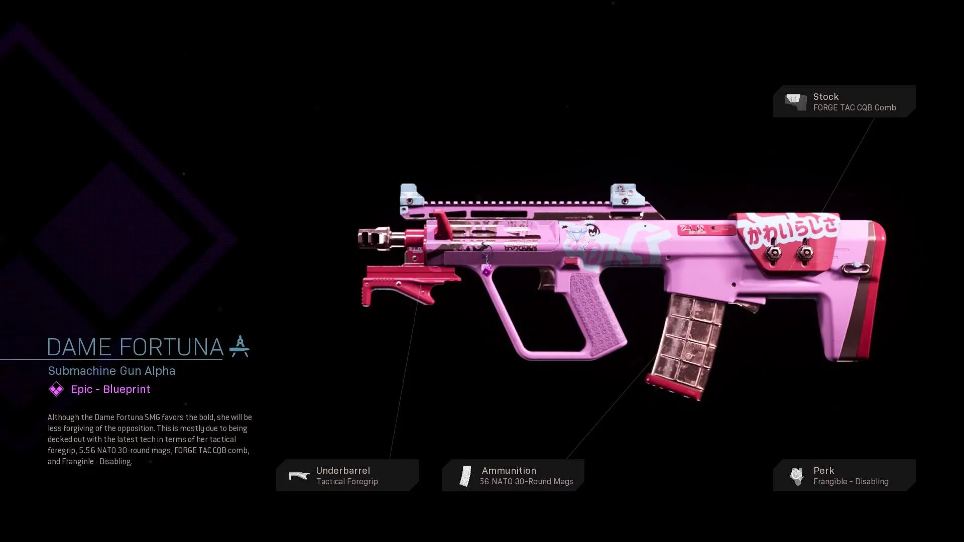 Dame Fortuna - COD Warzone and Modern Warfare Weapon Blueprint | Call of Duty Dame Fortuna - COD Warzone and Modern Warfare Weapon Blueprint | Call of Duty