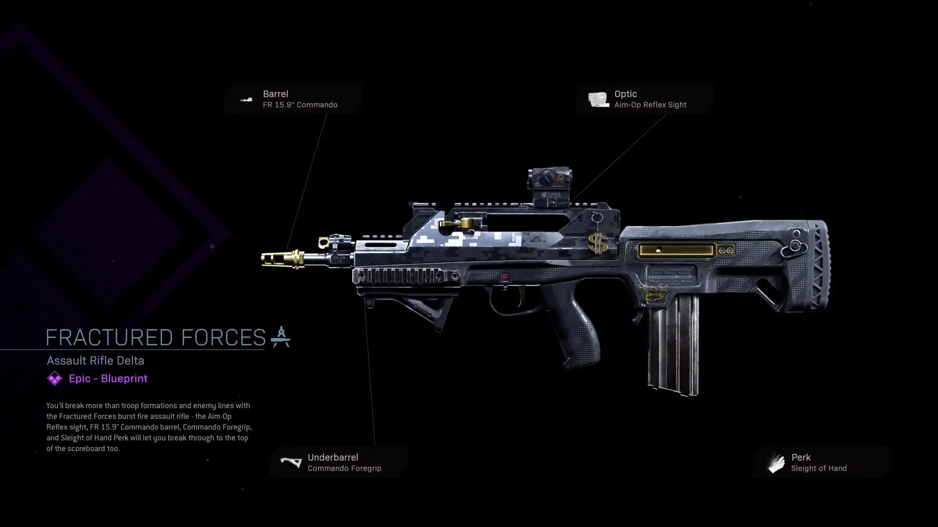 Fractured Forces - COD Warzone and Modern Warfare Weapon Blueprint | Call of Duty Fractured Forces - COD Warzone and Modern Warfare Weapon Blueprint | Call of Duty