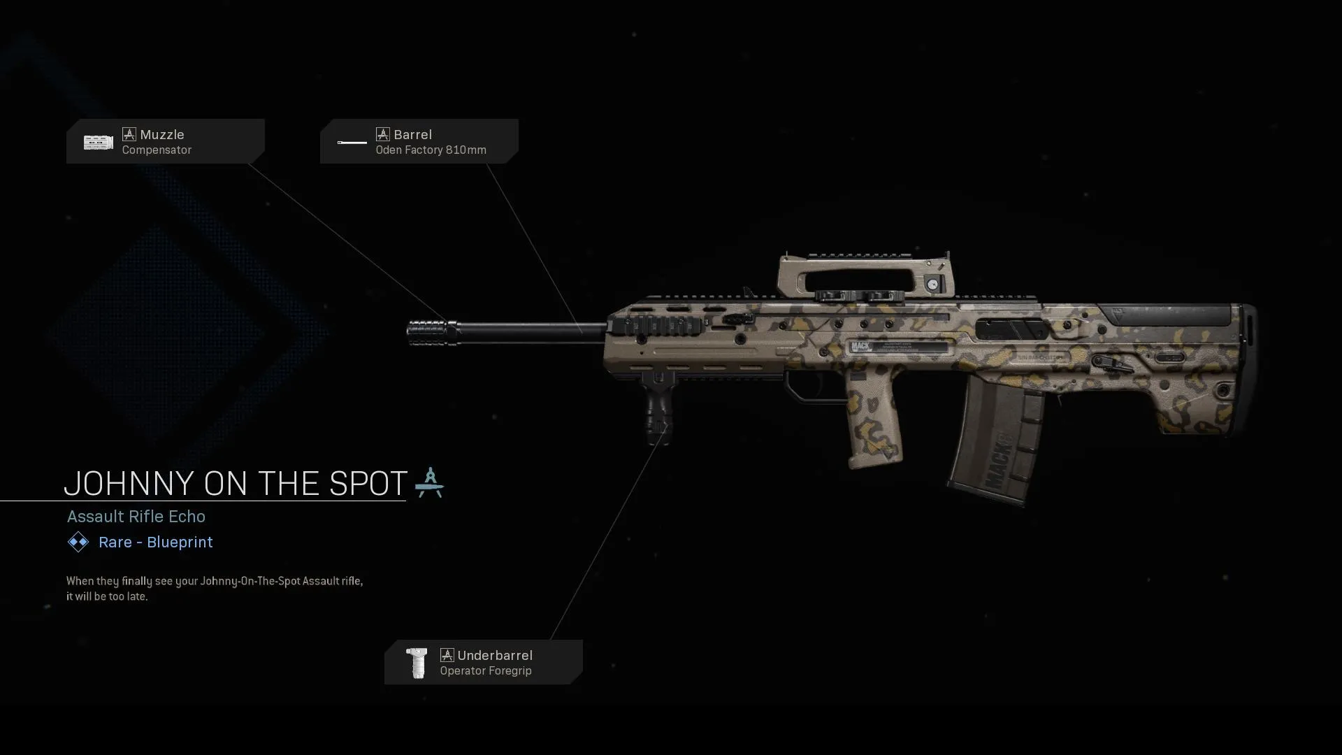 Johnny On The Spot - COD Warzone and Modern Warfare Weapon Blueprint | Call of Duty Johnny On The Spot - COD Warzone and Modern Warfare Weapon Blueprint | Call of Duty