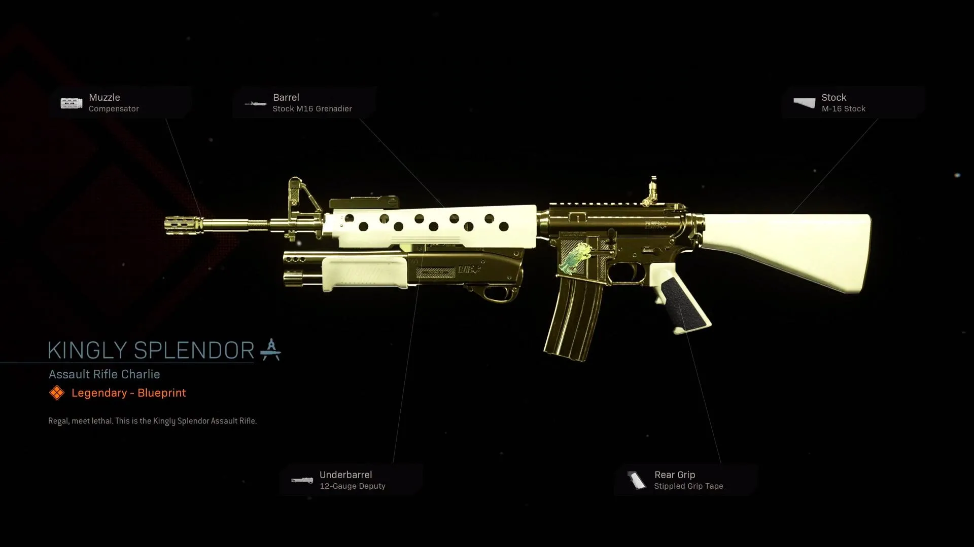 Kingly Splendor - COD Warzone and Modern Warfare Weapon Blueprint | Call of Duty Kingly Splendor - COD Warzone and Modern Warfare Weapon Blueprint | Call of Duty