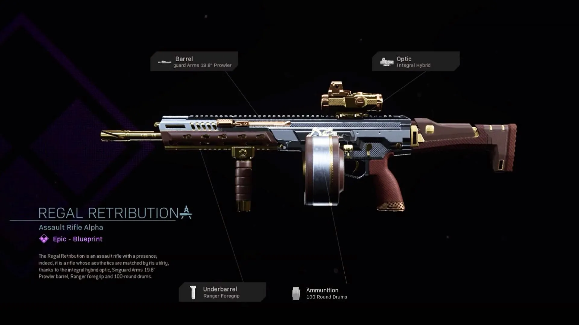 Regal Retribution - COD Warzone and Modern Warfare Weapon Blueprint | Call of Duty Regal Retribution - COD Warzone and Modern Warfare Weapon Blueprint | Call of Duty