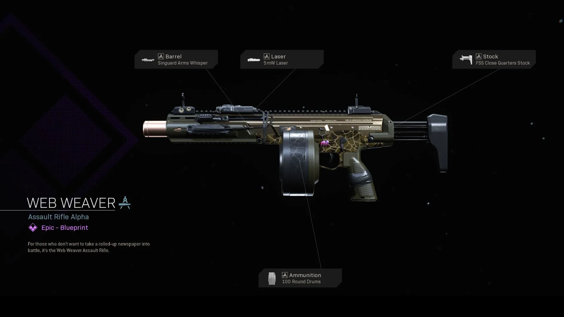 Web Weaver - COD Warzone and Modern Warfare Weapon Blueprint | Call of Duty Web Weaver - COD Warzone and Modern Warfare Weapon Blueprint | Call of Duty