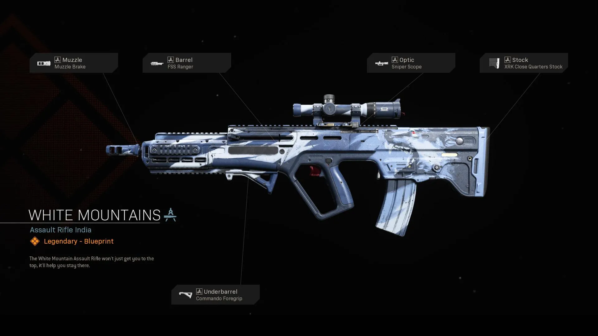 White Mountains - COD Warzone and Modern Warfare Weapon Blueprint | Call of Duty White Mountains - COD Warzone and Modern Warfare Weapon Blueprint | Call of Duty