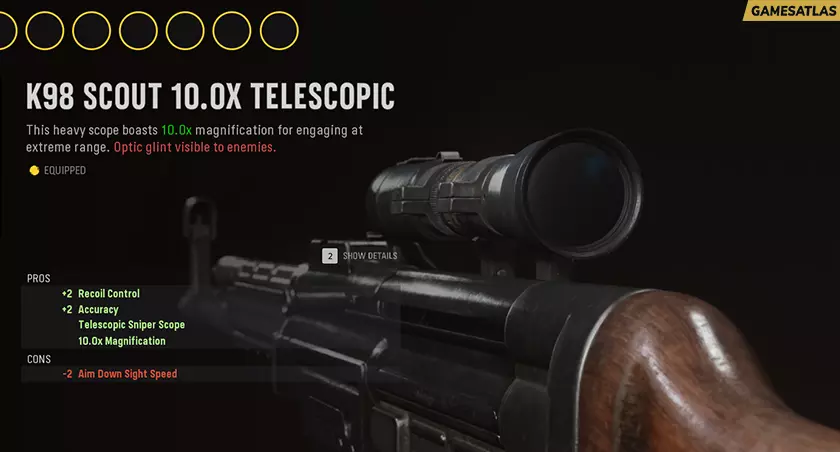 K98 Scout 10.0x Telescopic - Optic Attachments in COD Vanguard K98 Scout 10.0x Telescopic - Optic Attachments in COD Vanguard