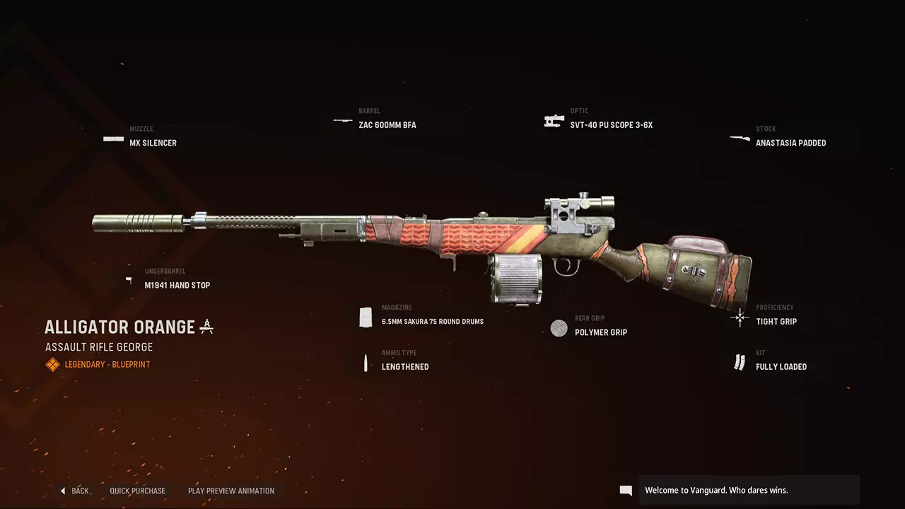 Alligator Orange - COD Warzone and Vanguard Weapon Blueprint | Call of Duty Alligator Orange - COD Warzone and Vanguard Weapon Blueprint | Call of Duty