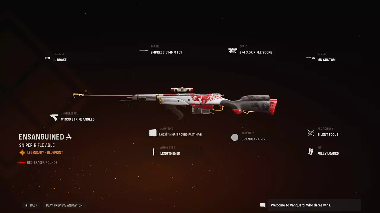 Ensanguined - COD Warzone and Vanguard Weapon Blueprint | Call of Duty Ensanguined - COD Warzone and Vanguard Weapon Blueprint | Call of Duty