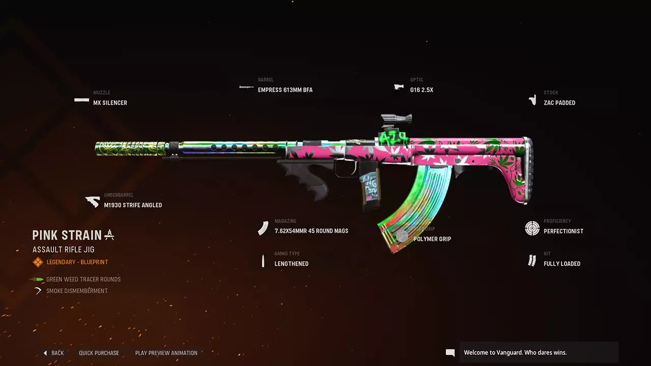 Pink Strain - COD Warzone and Vanguard Weapon Blueprint | Call of Duty Pink Strain - COD Warzone and Vanguard Weapon Blueprint | Call of Duty