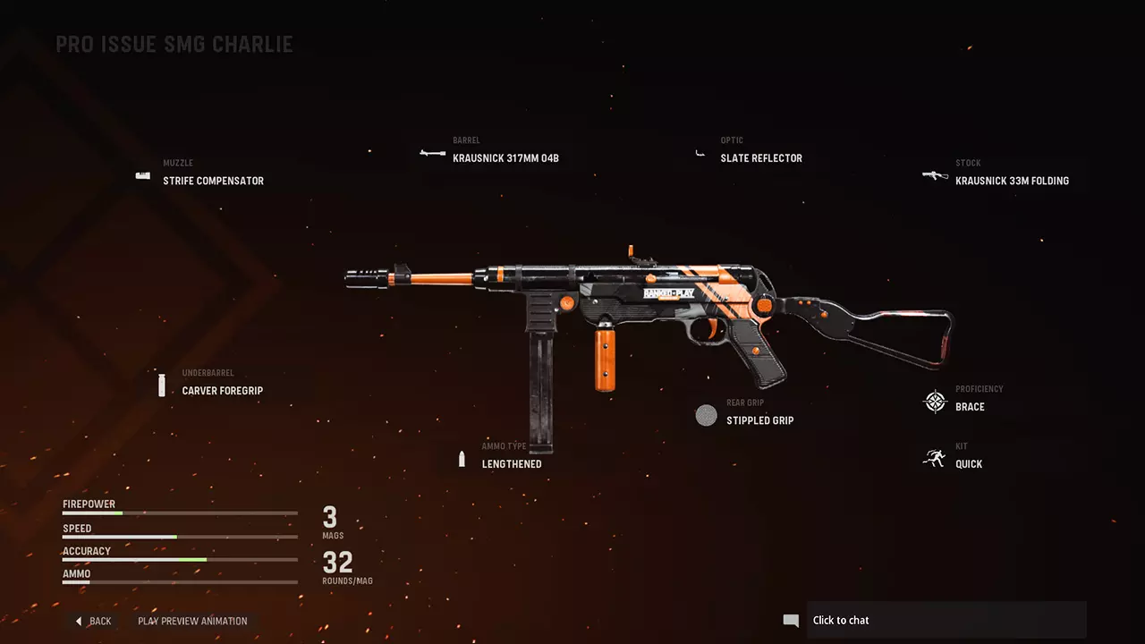 Pro Issue SMG Charlie - COD Warzone and Vanguard Weapon Blueprint | Call of Duty Pro Issue SMG Charlie - COD Warzone and Vanguard Weapon Blueprint | Call of Duty