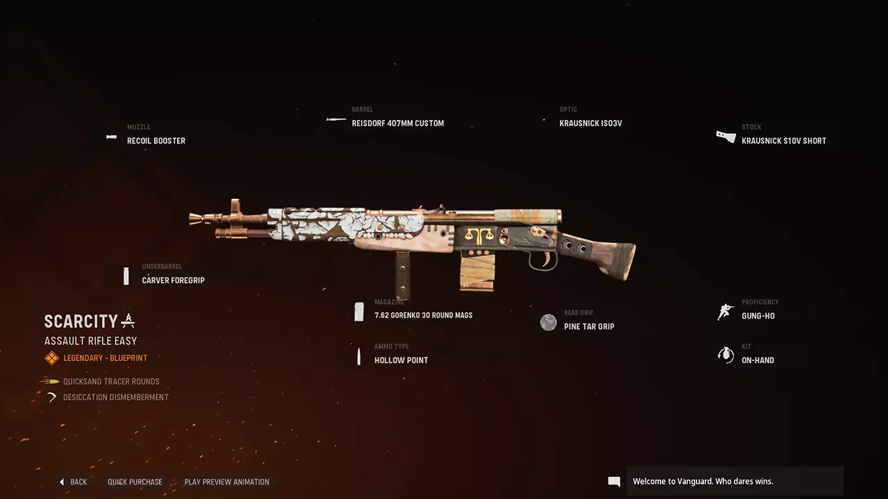 Scarcity - COD Warzone and Vanguard Weapon Blueprint | Call of Duty