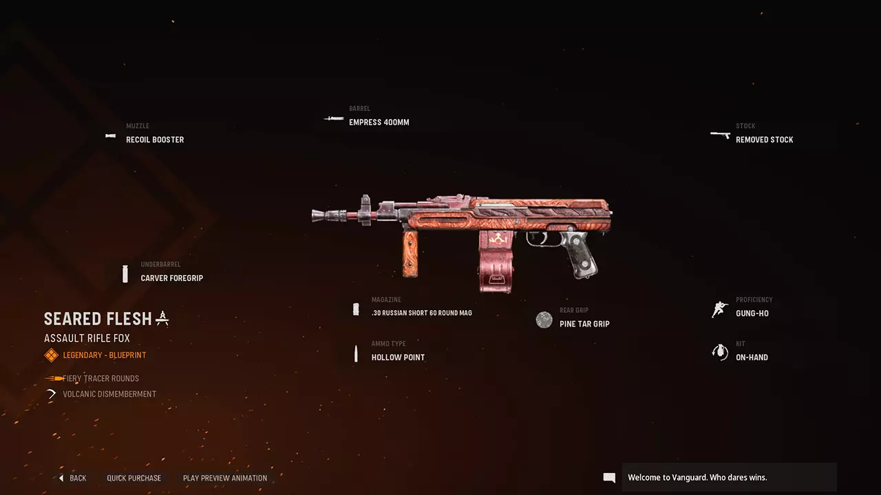 Seared Flesh - COD Warzone and Vanguard Weapon Blueprint | Call of Duty Seared Flesh - COD Warzone and Vanguard Weapon Blueprint | Call of Duty