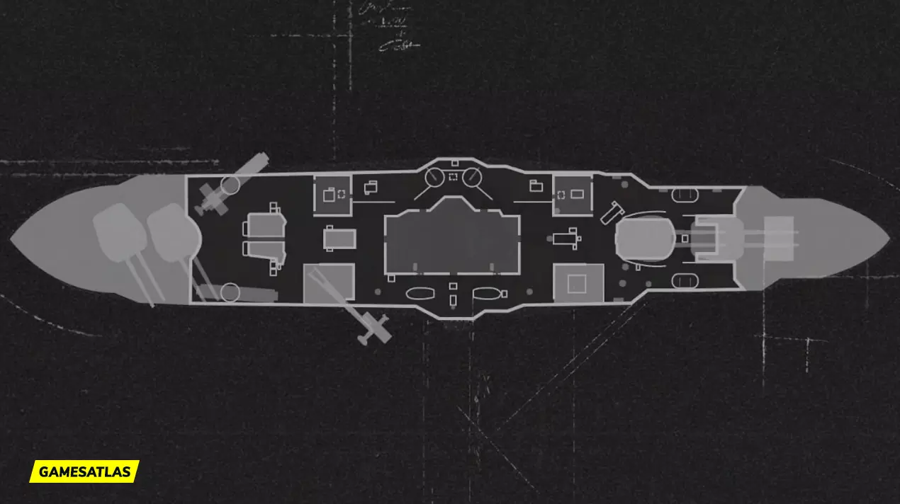 USS Texas 1945 COD Vanguard Mini Map Layout