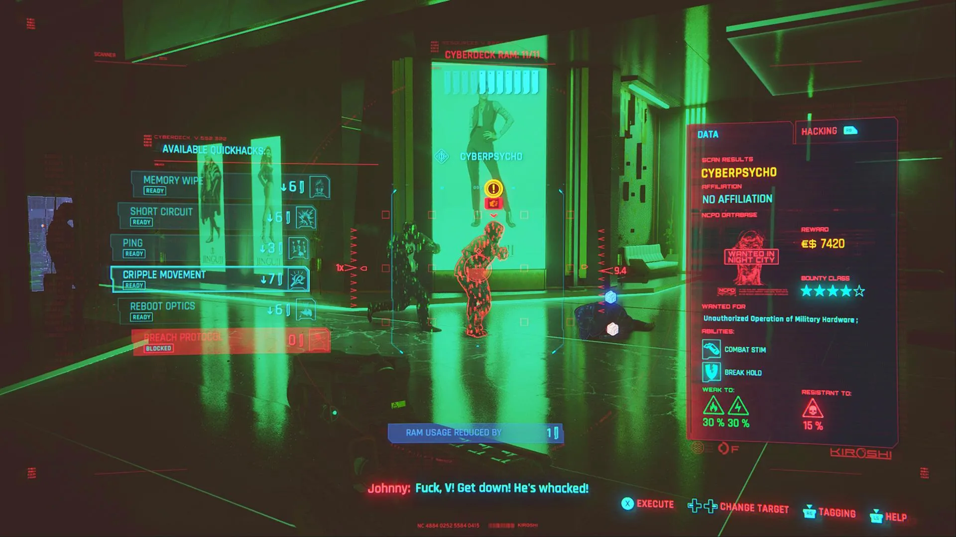 cyberpunk 2077 bullets side job cyberpsycho quickhack