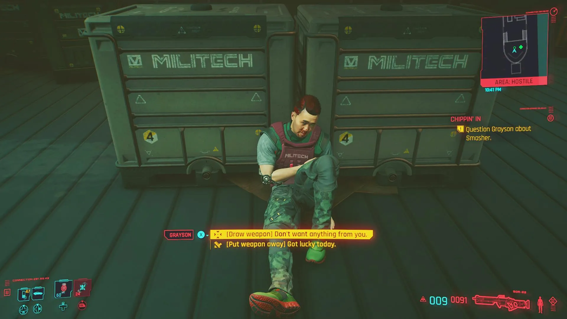 cyberpunk 2077 chippin in side job grayson decision