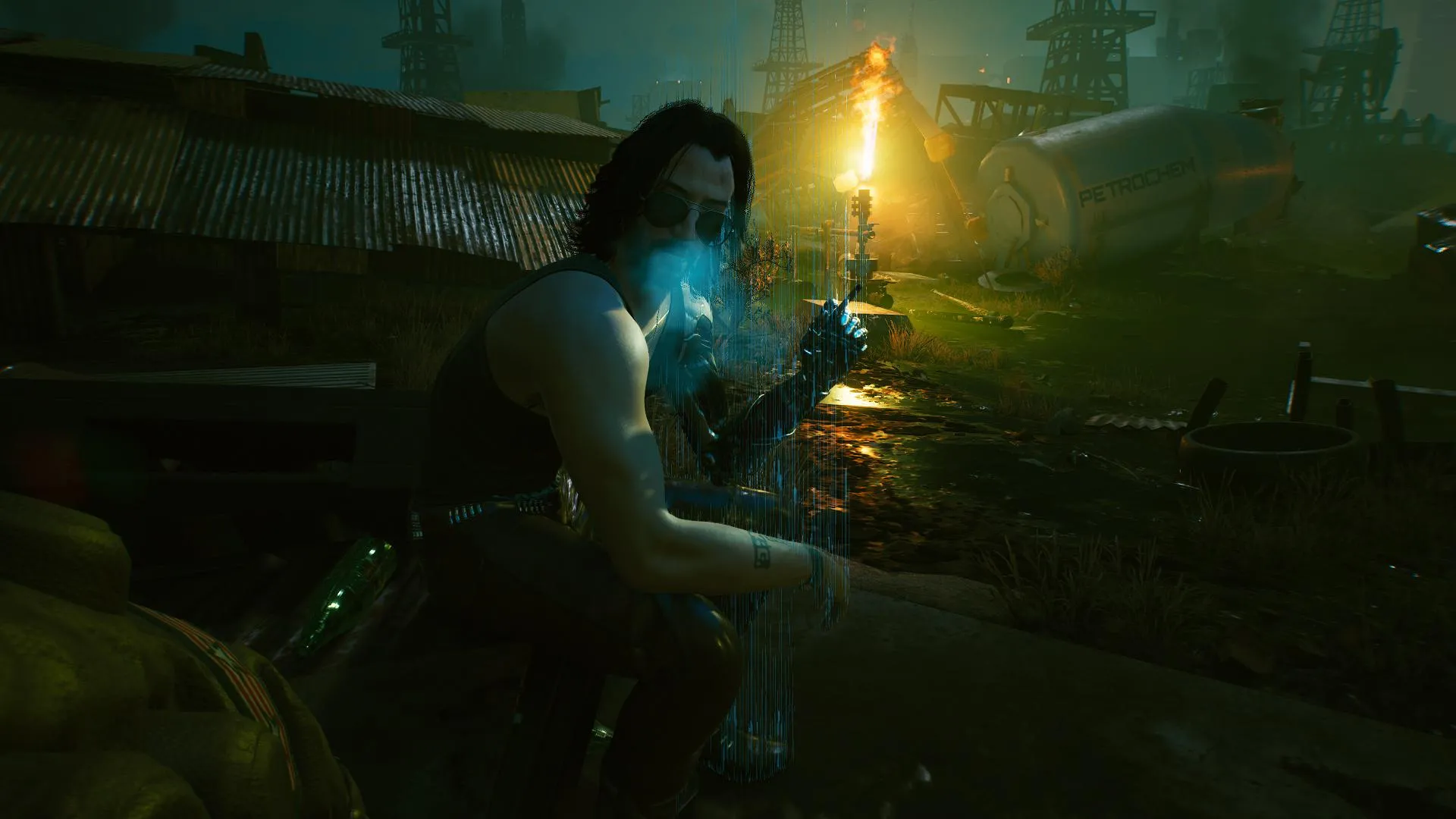 cyberpunk 2077 chippin in side job johnny oil field sitting