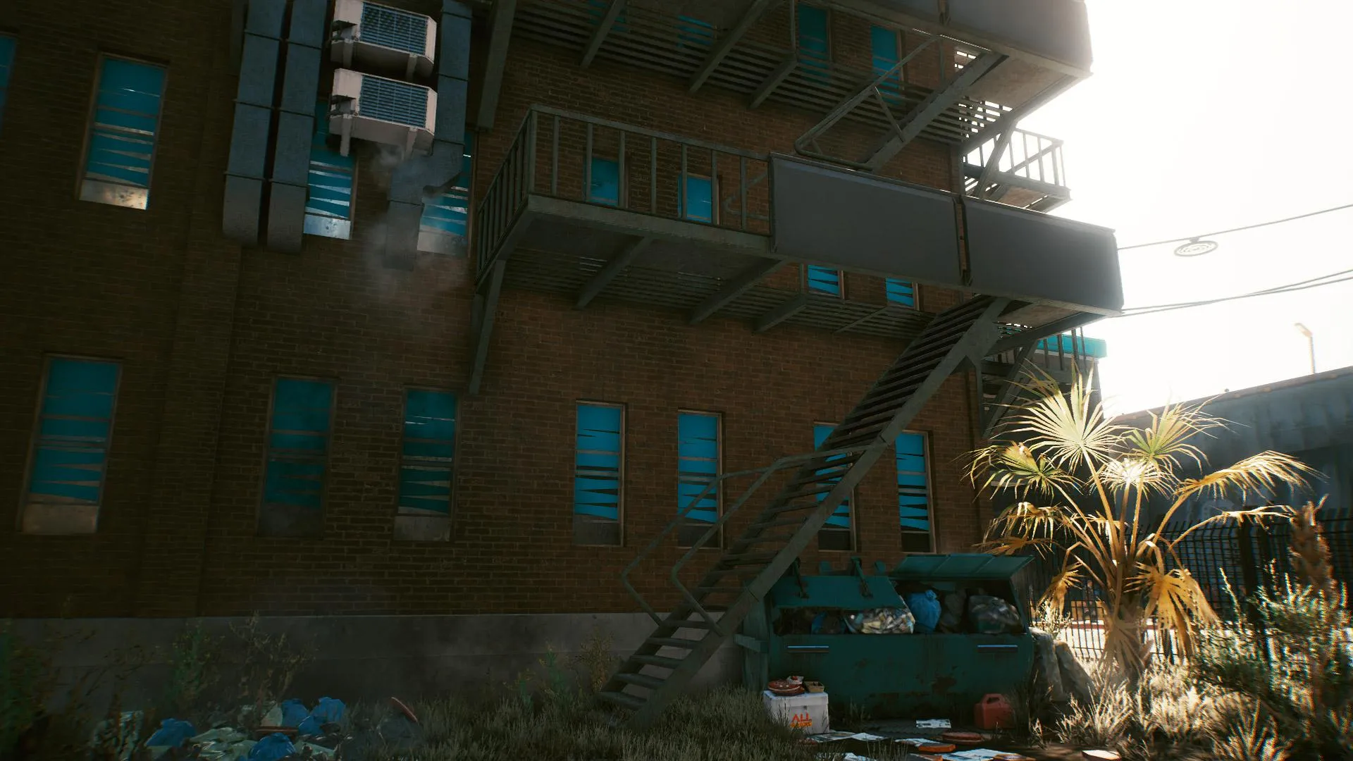 cyberpunk 2077 killing in the name side job fire escape staircase