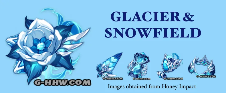 glacier and snowfield