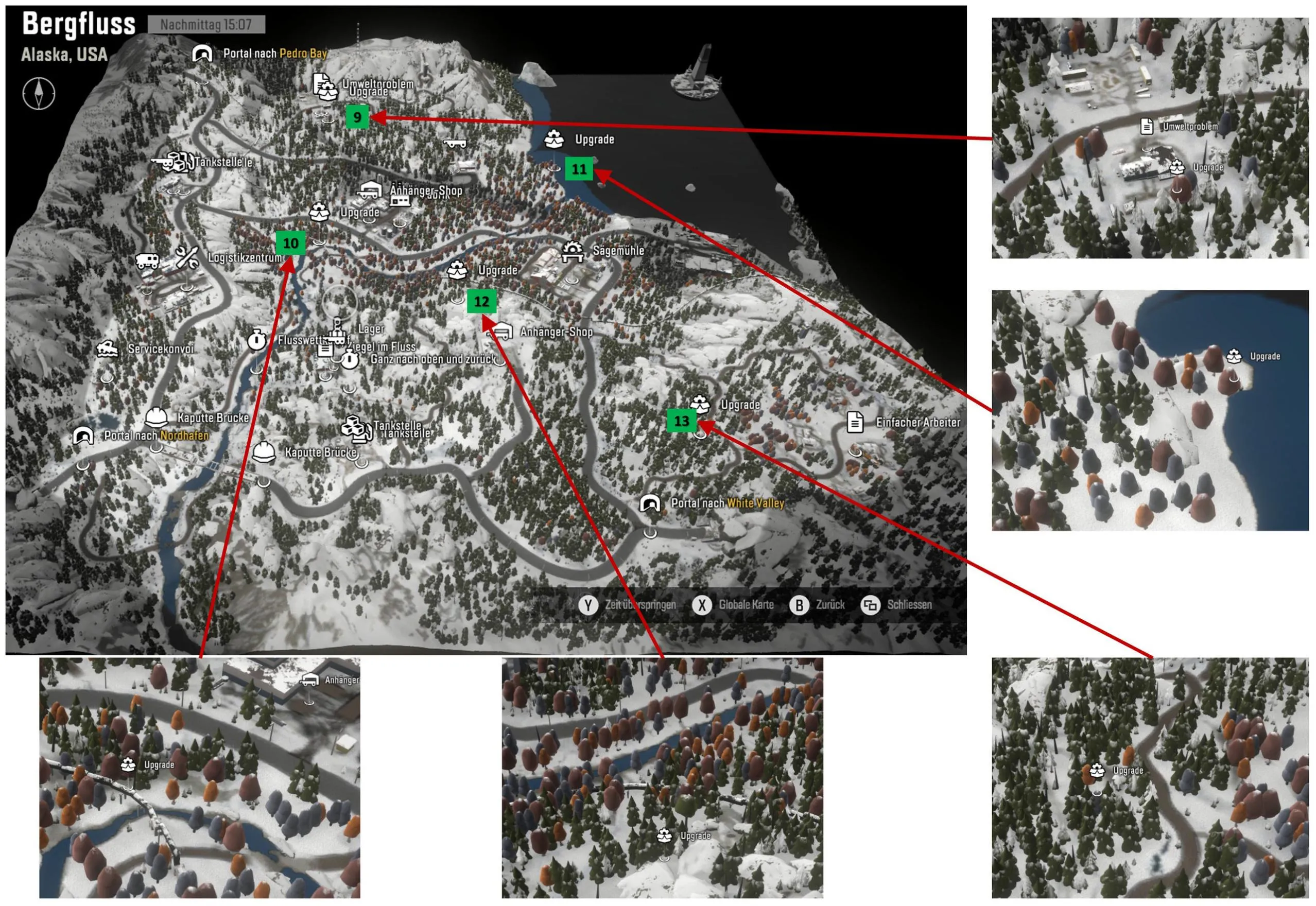 Mountain River Upgrades Locations